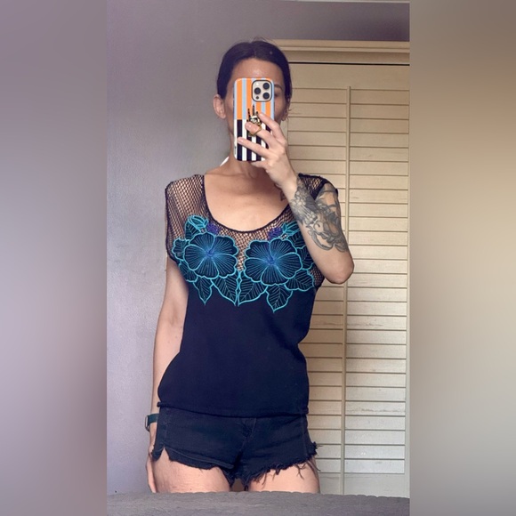 Anthropologie LUX Floral Embroidered Top - Picture 2 of 7